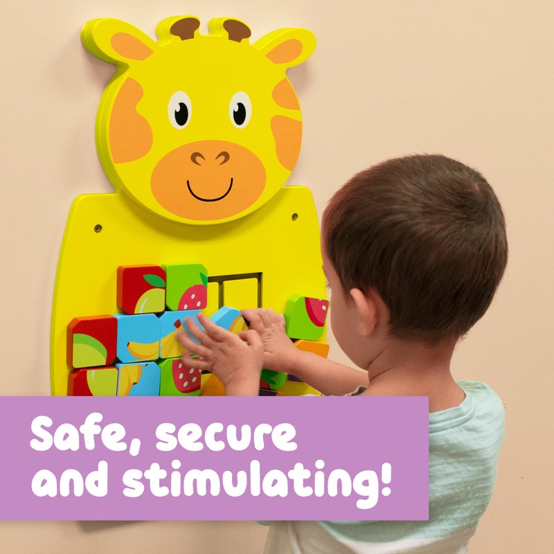 Spark & WOW LEARNING ADVANTAGE Giraffe Activity Wall Panel - 18m+ - Toddler Activity Center - Wall-Mounted Toy - Busy Board Decor for Bedrooms, Daycares and Play Areas - Image 4